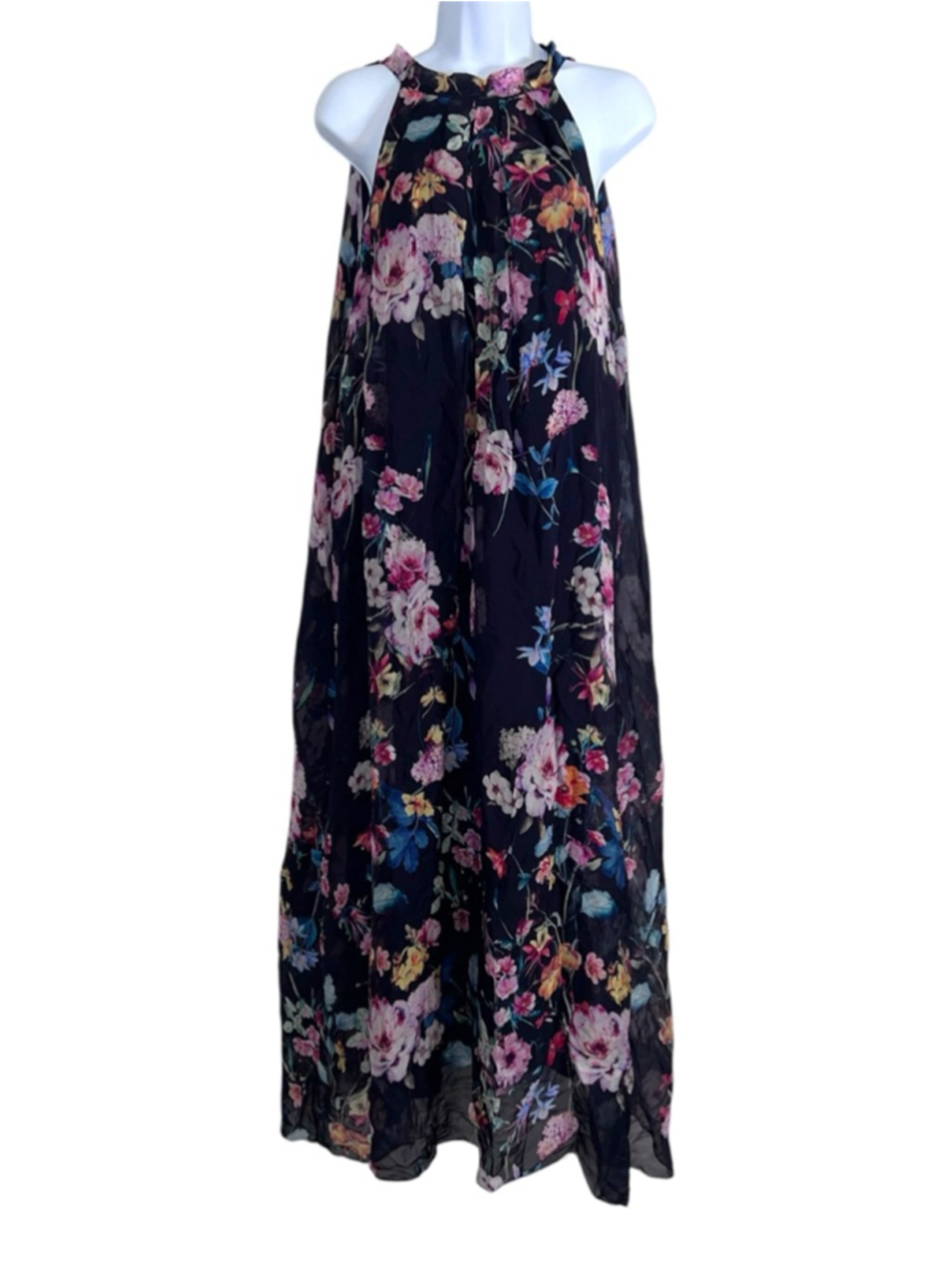 Women's Bellambra Navy Floral Halter Maxi Dress XL